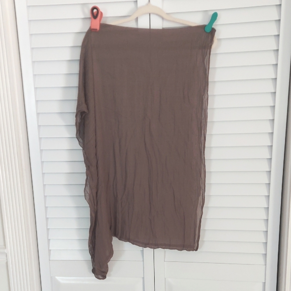 Tahari Taupe Lightweight Sheer Wrap Scarf